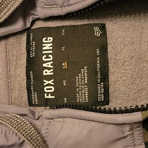 Fox racing jacket zip up